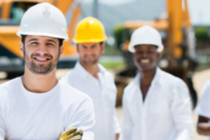 Construction Workers with Hard Hats 2